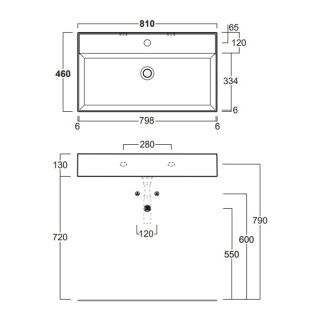 Раковина SIMAS AGILE AG81 bi*0 черная 81 см